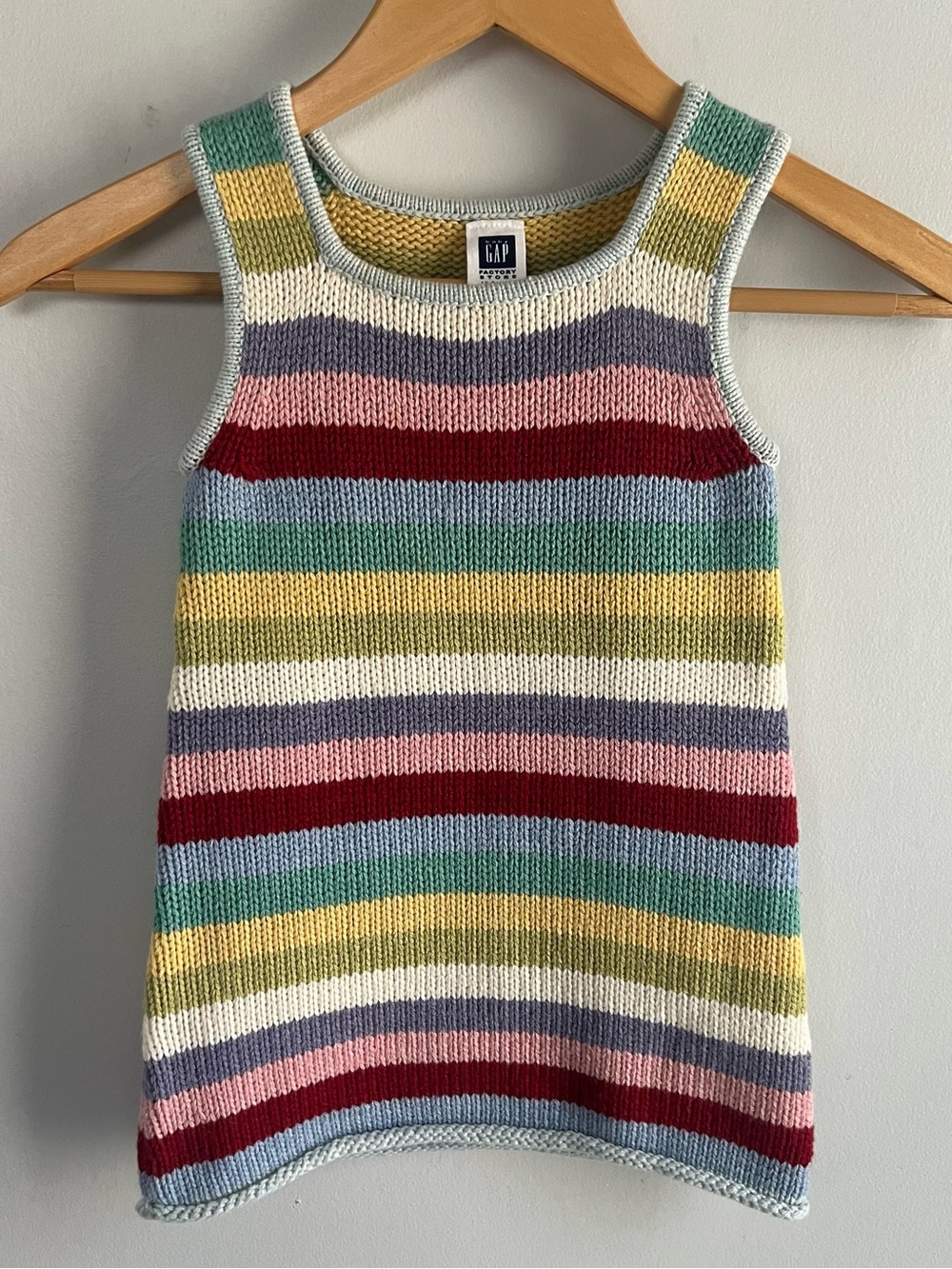 Baby Gap Factory Striped Knit Sweater Dress 18-24 Months Wool Blend Rainbow